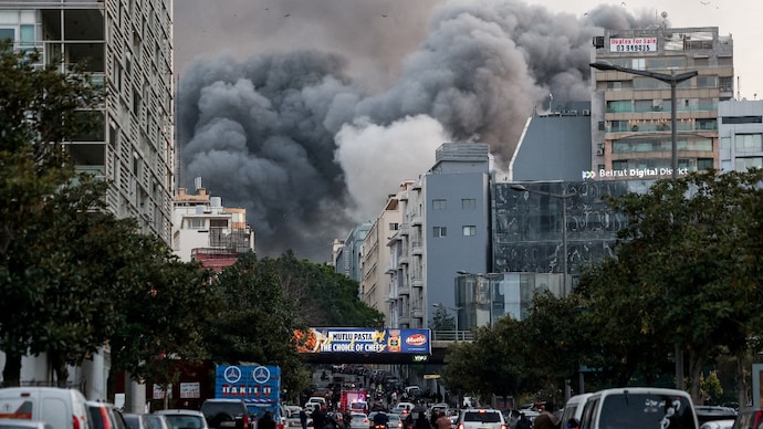 Smoke rises after an Israeli strike in central Beirut's Bachoura neighbourhood, following an escalation . (File photo- Reuters)