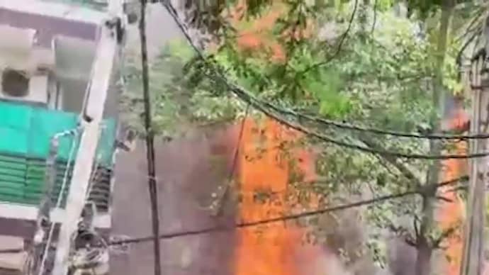 The fire broke out at the Flourish Stay B&B in Delhi's Malviya Nagar. Malviya Nagar fire
