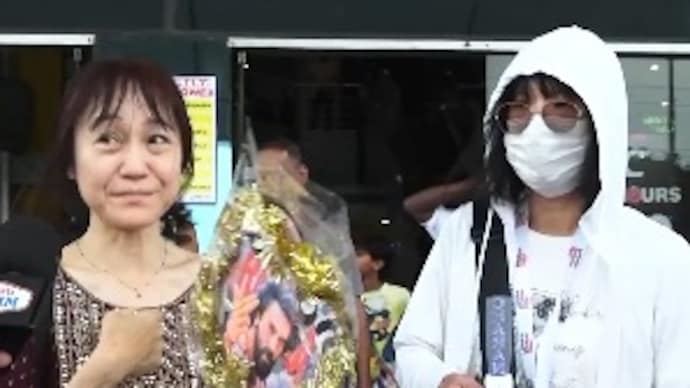 Ram Charan fans Masami and Chris from Japan. (Photo Credit: X) Masami, Chris