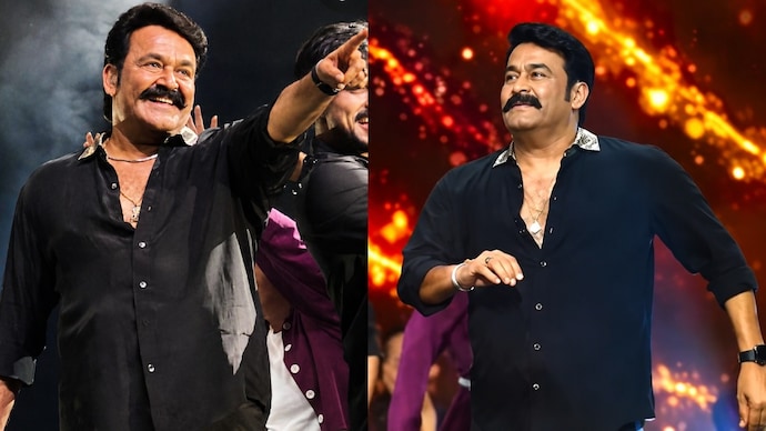 Mohanlal grooves to hit songs at a live event in Germany. (Photo Credit: X) Mohanlal
