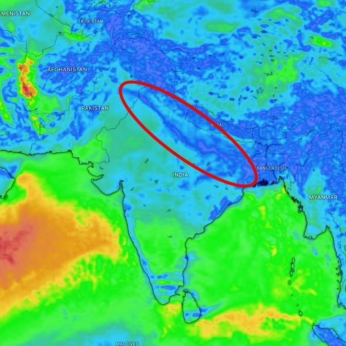 Satellite captures 1,500-km-long monsoon rain band from Bengal to Kashmir