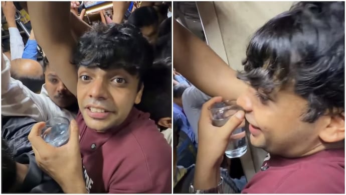 Mumbai man carries glass of water in local train in bizarre challenge, and then...