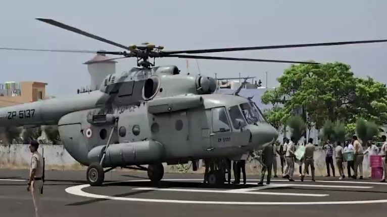 Watch: IAF helicopter delivers NEET re-test papers to Madhya Pradesh Watch: IAF helicopter delivers NEET re-test papers to Madhya Pradesh
