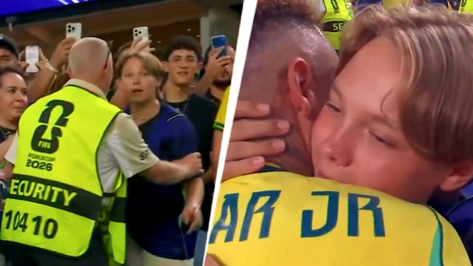 Neymar's son was stopped by a security officer in Miami (Screengrab from X videos) Neymar's son in Miami
