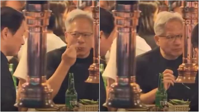 Nvidia CEO Jensen Huang was seen enjoying a Korean barbeque with other tech supremos. (Photo: X) nvidia