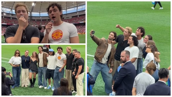 Off Campus stars Belmont Cameli, Stephen Kalyn attend FIFA World Cup match in Canada