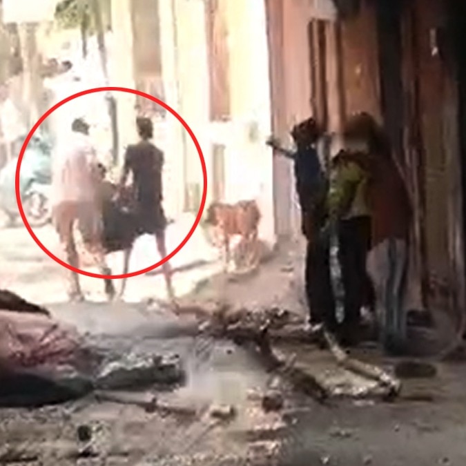 Watch: Women on fire leap from Delhi hotel balcony seconds apart, one gets up