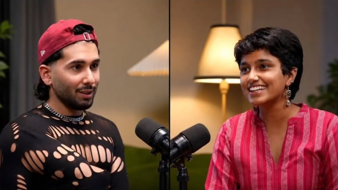 Orry with content creator Kavya Karnatac. Photo: Screegrab Orry