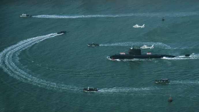 Pakistan's new China-built PNS Hangor submarine was welcomed by its navy in Karachi. (Image: Pakistan Navy) Pakistan's new China-built PNS Hangor submarine was welcomed by its Navy in Karachi. (Image: Pakistan Navy)