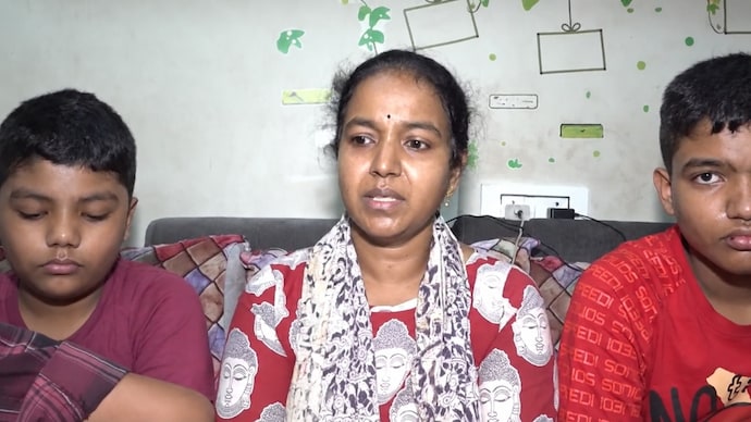 Patnala Suresh's wife and children speaking to media. (Photo: PTI)