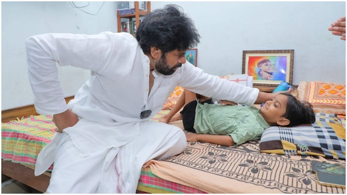 Pawan Kalyan visits 17-year-old fan, promises help and hope. (Photo: X/Pawan Kalyan) Pawan Kalyan