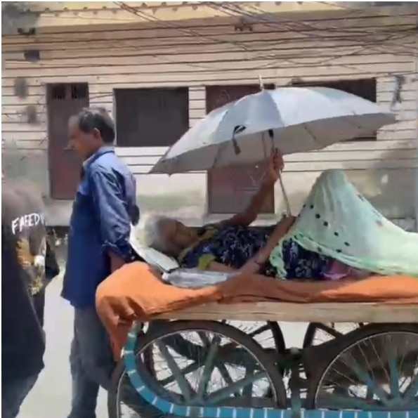 73-year-old with fractured hip taken on handcart for pension, bank apologises