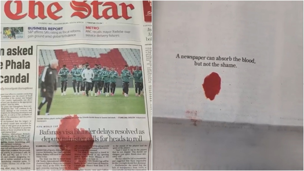 How a South African newspaper used 'bloodstain' to