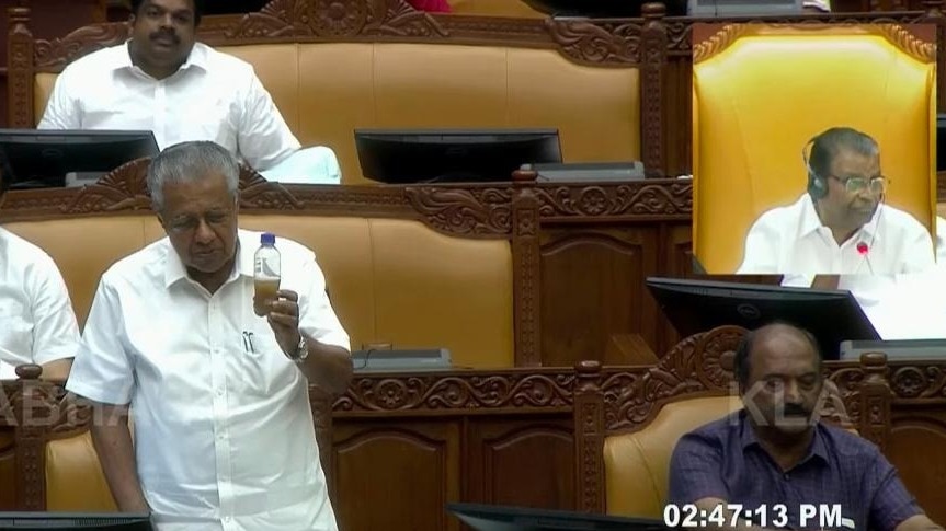Ex-Kerala CM brings dirty water to House, questions use of force on protesters