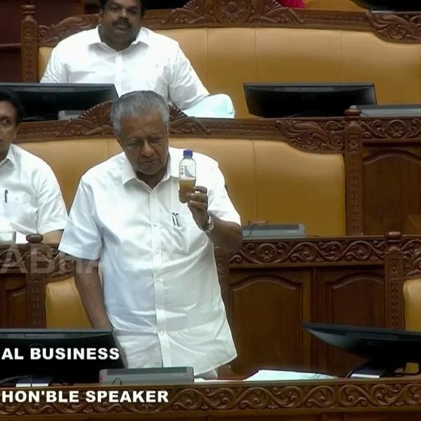 Ex-Kerala CM brings dirty water to House, questions use of force on protesters