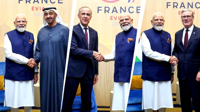 PM Narendra Modi met with several world leaders on the sidelines of the Evian G-7 Summit on Tuesday.
