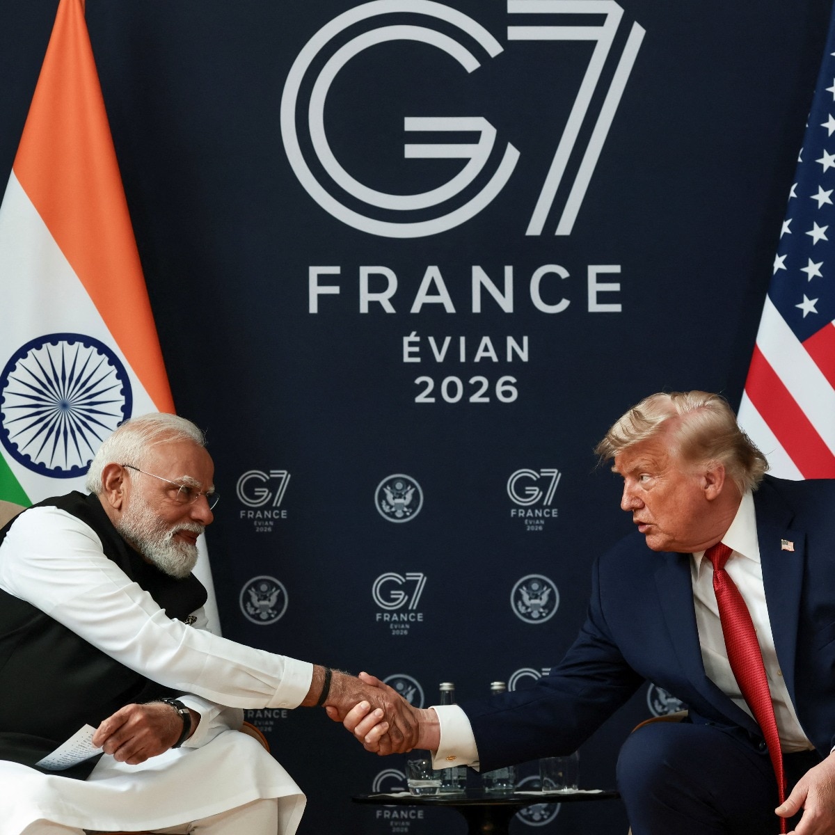 Prime Minister Narendra Modi and Donald Trump met on the sidelines of the G7 Summit in France.