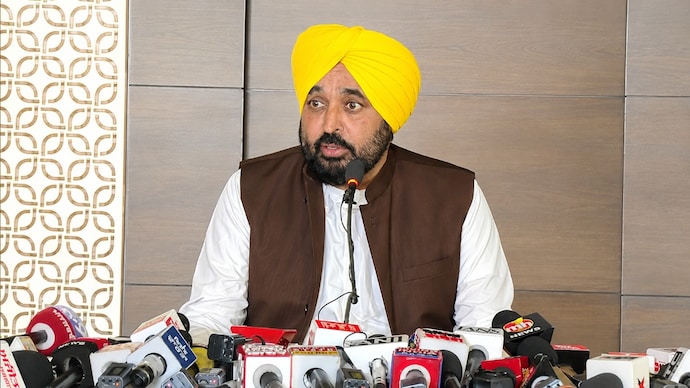 Punjab Chief Minister Bhagwant Mann addresses the media on Thursday over the alleged sacrilege video