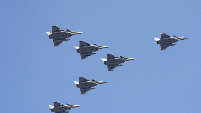 Rafale aircraft perform a flypast during this year’s Republic Day Parade in New Delhi. (Photo: PTI)