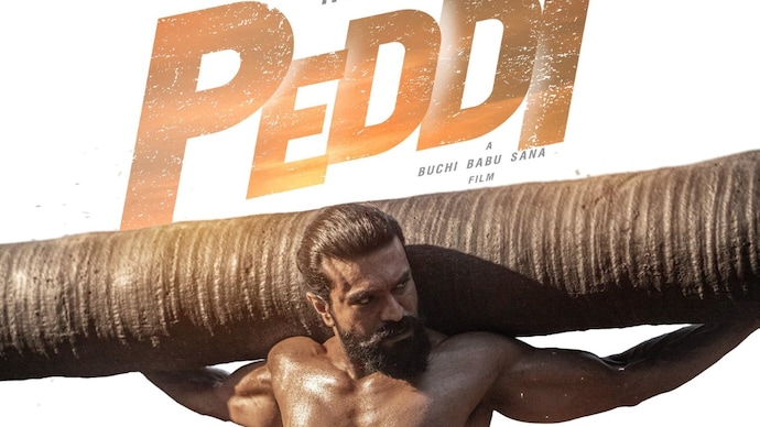A poster of Ram Charan's Peddi, directed by Buchi Babu Sana. (X/@@vriddhicinemas)