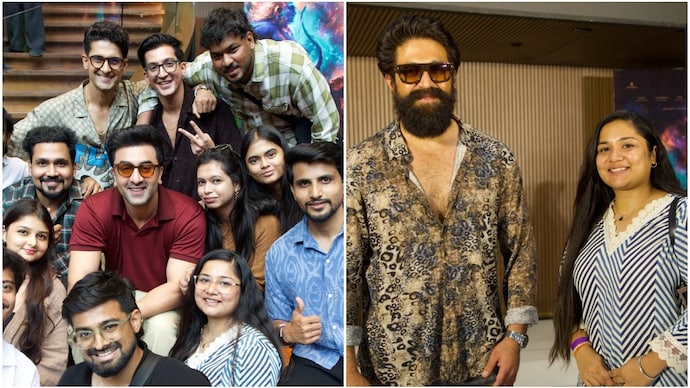 Ranbir Kapoor, Yash meet fans at Ramayana event. (Credit: X) Ranbir Kapoor, Yash meet fans at Ramayana event