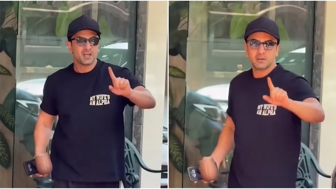 Ranbir Kapoor wears My Wife's An Alpha t-shirt during his recent outing in Mumbai. (Photo: Instagram/Viral Bhayani) Ranbir Kapoor wears My Wife's An Alpha t-shirt during his recent outing in Mumbai