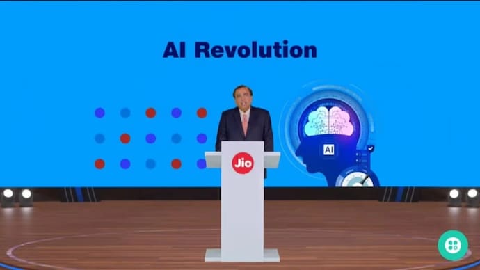 Reliance Industries Chairman Mukesh Ambani addressing the 48th Annual General Meeting (AGM) 2025.