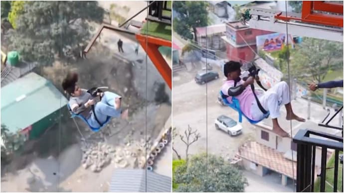 A video showing a rope-less jumping activity in Rishikesh has invited backlash from the internet. (Photo: X) rishikesh