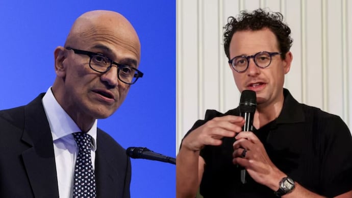Microsoft is reportedly restricting the use of Anthropic's Fable 5 AI model. (Photos: Reuters)