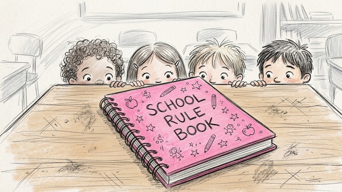 School rules then and now: What deserves an A+ and what needs detention? (AI genereated image)