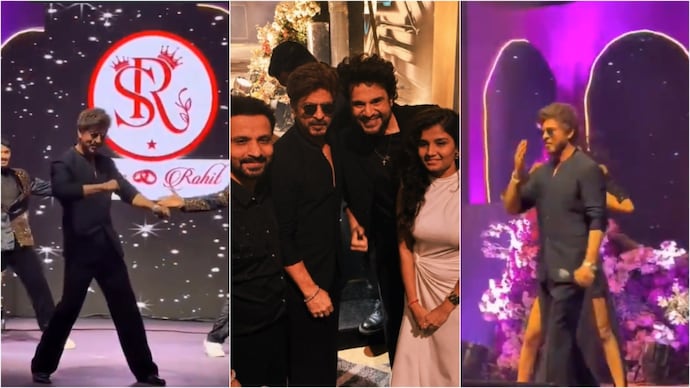 Shah Rukh Khan performed at a wedding event in Mumbai. (Credit: X) Shah Rukh Khan