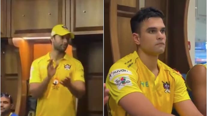Shivam Dube led a heartfelt dressing-room ovation for Arjun after the match-winning display. Shivam Dube, Arjun Tendulkar