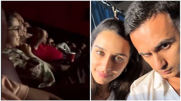 Shraddha Kapoor, Rahul Mody enjoy Welcome to the Jungle together. (Credit: X/Apna_Bollywood) Shraddha Kapoor, Rahul Mody enjoy movie date.