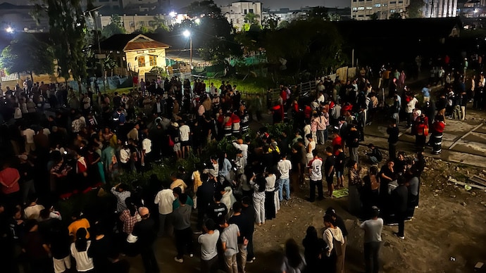 Large numbers of relatives and community members gathered outside the mortuaries as authorities prepared for forensic examination. Six bodies found after search for missing Naga hostages