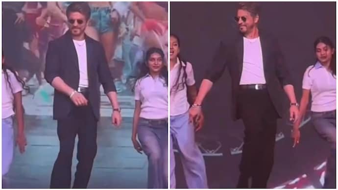 Shah Rukh Khan dances at an event in Mangalore. (Credit: X/ SRKUniverse) Shah Rukh Khan dances at an event in Mangalore.