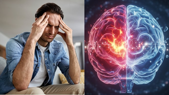 Brain tumor vs migraine: Symptoms, red flags, and when to see a doctor (Photo: AI generated) man with headache