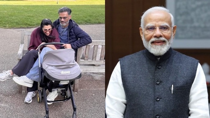 Suniel Shetty says granddaughter offers laddoos to PM Modi photo daily. (Photo: Instagram)