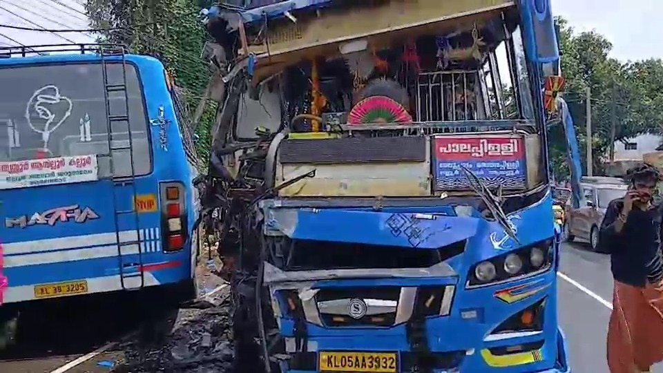 Several injured as two buses collide in Kerala, cabin cut to rescue driver