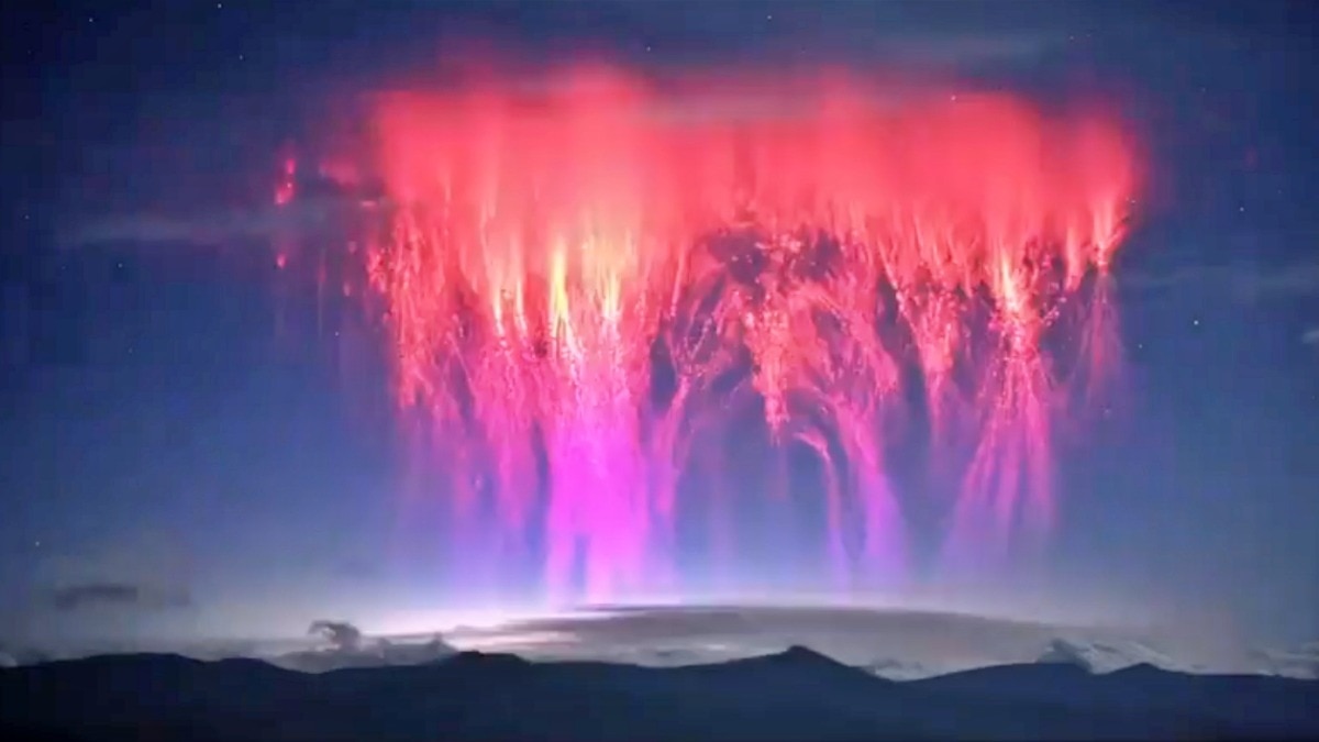 Watch: Glowing pillars of light seen falling over Tibet. Here's what they are