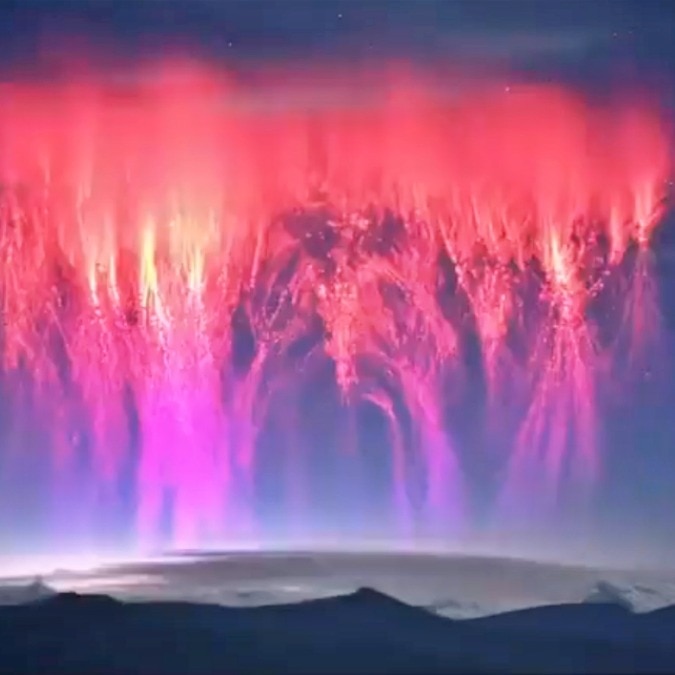 Watch: Glowing pillars of light seen falling from space over Tibet