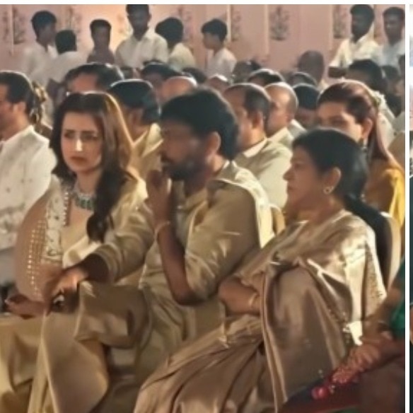 Chiranjeevi, Nagarjuna, Trisha at Khushbu Sundar's daughter's wedding; Vijay skips