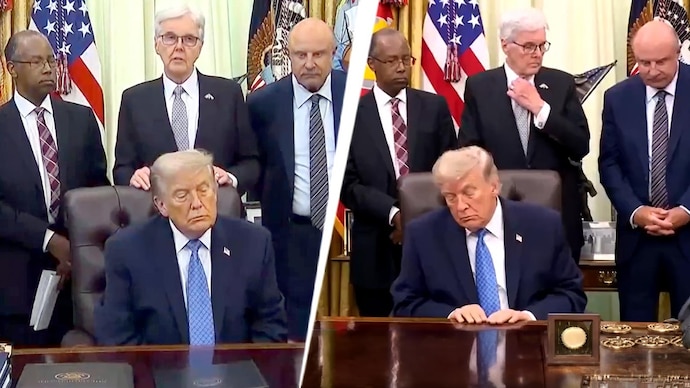 Trump dozes off