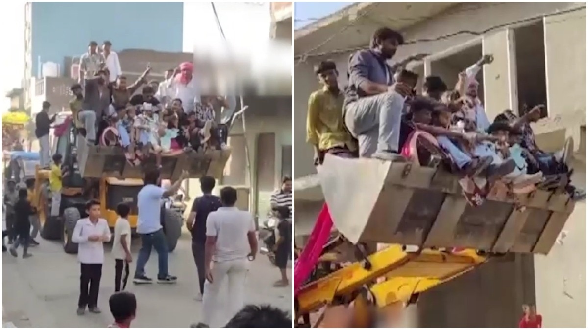 UP baraat on bulldozers slapped with challan after wedding v