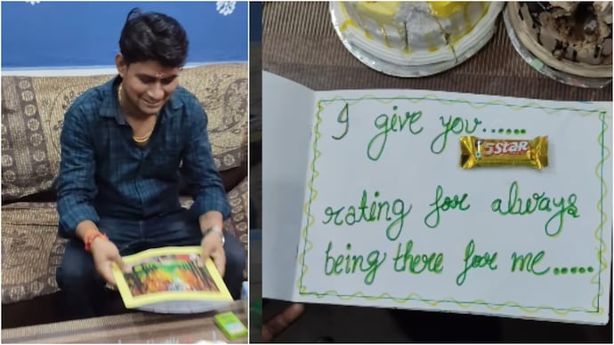 UP woman uses chocolates to craft adorable birthday scrapbook for husband (Photos: Suraj and Priyanka/Instagram) UP woman uses chocolates to craft adorable birthday scrapbook for husband