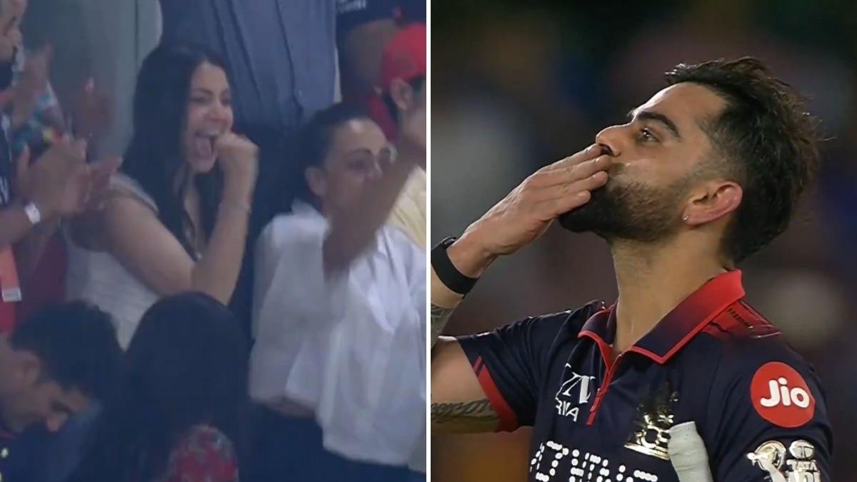 Winning six, flying kiss: Kohli-Anushka moments go viral after RCB title win