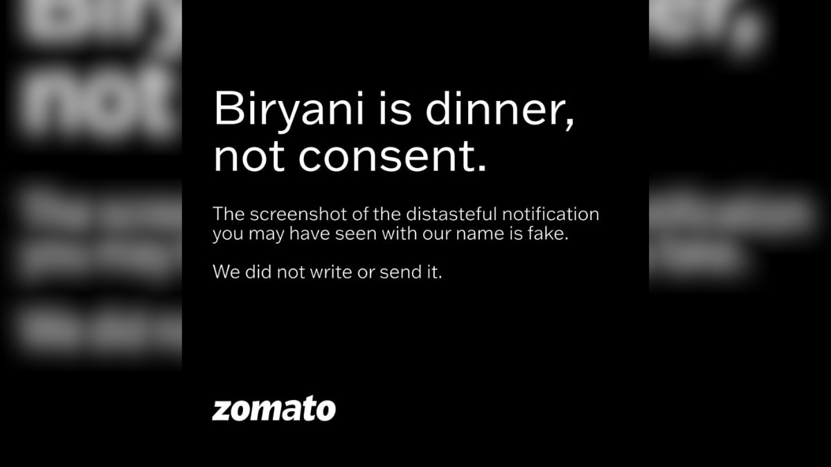 Zomato rejects 'Rs 370 biryani bhejdu' notificatio