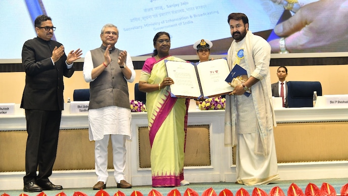 Mohanlal receiving his National Award during the ceremony last year (Photo: NFAI India) 72nd National Film Awards likely to be announced next week: Sources