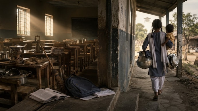 8 in 100 girls drop out in Classes 9–10; money, chores drive exits (AI generated image)