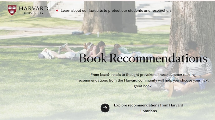 A screenshot of Harvard University’s official website.