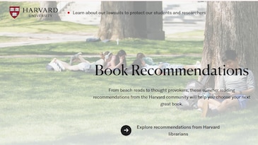 Why Harvard's official website feels like an elite bookstore this summer Why Harvard's official website feels like an elite bookstore this summer